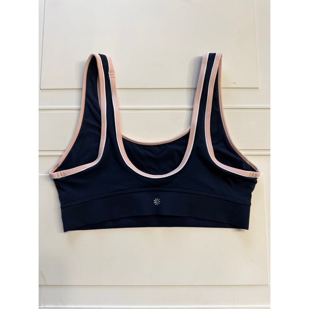 Athleta Womens Sz L Blue Pink Trim Sports Bra Crop Top Yoga Workout Activewear - Picture 4 of 5